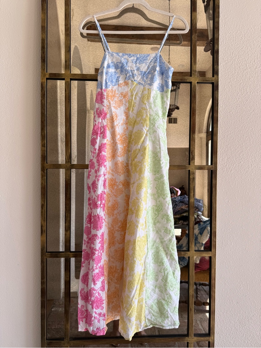 Studio Pastel Floral Slip Dress in Blue, Pink, Orange, Yellow, Green